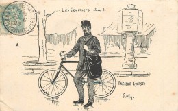 Delcampe - LES COURRIERS - Facteur Cycliste (carte Illustrée Par Ralph). - Post & Briefboten
