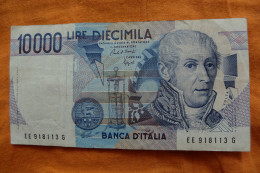 BILLET ITALIE - P.112 - 10000 LIRE - 1984 - ALESSANDRO VOLTA - MAUSOLEE - YEUX NOIRS - 10.000 Lire