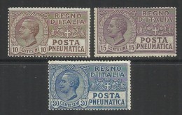 ITALIA REGNO ITALY KINGDOM 1913 1923 POSTA PNEUMATICA SERIE COMPLETA COMPLETE SET MNH - Pneumatic Mail