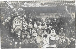 CARTE PHOTO Fete Char Du Moulin  Personnages Déguisés Gros Plan - A Identifier