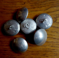 Lot De 6 Boutons Militaires Aluminium - Buttons