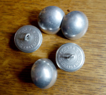 Lot De 5 Boutons Militaires Aluminium - Buttons