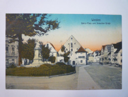 WEIDEN  (Obpf)  :  SCHLÖR-PLATZ Und Sebastian-Strasse  -  Carte Couleur  - Weiden I. D. Oberpfalz