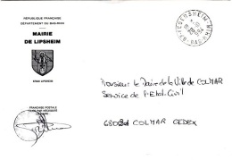 REL-L15 - FRANCE Lettre En Franchise Postale De La Mairie De Lipsheim Blason Thème Religion - Lettres Civiles En Franchise