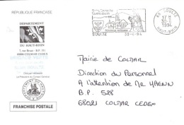 REL-L19 - FRANCE Lettre En Franchise Postale De LaBrigade Verte De Soultz Flamme Ill. Notre-Dame De Thierenbach - Lettres Civiles En Franchise