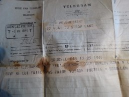 Télégram.obl Télégraphique-Gent St Pieter-poste Le 08/06/1945 - Timbres Télégraphes [TG]