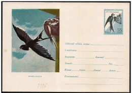 Romania/Roumanie: Intero, Stationery, Entier, Rondine, Avaler, Swallow - Rondini