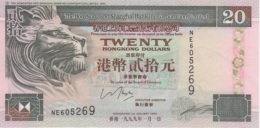 (B0131) HONG KONG, 1999. 20 Dollars. P-201d. AUNC (AU) - / XF+ - Hong Kong