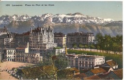 Schweiz, 1916, Lausanne Place Du Flon Et Les Alpes Nach Steffisburg, Siehe Scans! - Steffisburg