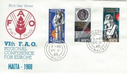 FAO VI Th Regional Conference For Europe.  Malta  Fdc.  H-746 - Against Starve