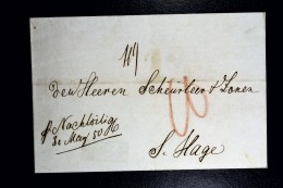 Netherlands Cover Amsterdam To The Hague Den Haag,  PER NACHT DILIGENCE  1850 - ...-1852 Prephilately