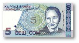 KYRGYZSTAN - 5 Som - 1997 - P 13 - UNC. - Série BC - B. Beishenaliyeva - 2 Scans - Kirgizïe