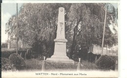 NORD - 59  - WATEN Canton De Wormhout - 2500 Hab - Monument Aux Morts - Colorisé - Wormhout