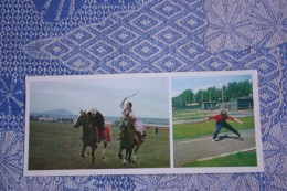 Kyrgyzstan. "Catch The Girl" Traditional Game. Horse. Gorodki Game -  1978 Postcard - Regional Games