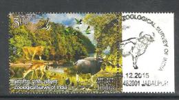 INDIA, 2015, FIRST DAY CANCELLED,  Centenary Of Zoological Survey Of India, Birds, Deer, Buffalo, Jungle, Wild,  1 V - Gebruikt