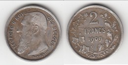 **** BELGIQUE - BELGIUM - BELGIE - 2 FRANCS 1909 LEOPOLD II ROI DES BELGES - ARGENT - SILVER **** EN ACHAT IMMEDIAT - 2 Francs