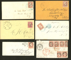 No 19, Sur 6 Enveloppes, Obl Diverses. - TB - Other & Unclassified