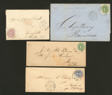 Schleswig-Holstein. Nos 4 (2), 11, 22, Sur Deux Lettres Et Deux Enveloppes. - TB Ou B - Schleswig-Holstein