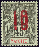 MAYOTTE. Double Surcharge. No 28a, Décalque De Couleur Au Verso Mais Très Frais Et Très Bien Centr& - Other & Unclassified