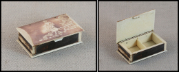 Boîte En Ivoire Avec "Jeune Femme" En Décor Sur Couvercle, 2 Comp., 55x33x15mm. - TB - Stamp Boxes