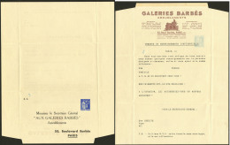 Paix. Enveloppe Lettre TSC "Aux Galeries Barbès". N°F5, Neuf. - TB - Other & Unclassified