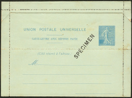 Semeuse Lignée. CL Avec Réponse Payée, Surchargée "SPECIMEN", Présentée Au Con - Other & Unclassified