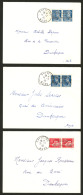 GUERRE (N°Yvert, Cote Maury). Dunkerque. Nos 3 Paire Verticale, 4 (2 Paires Horizontales), Sur 3 Enveloppes De Ghyve - War Stamps