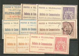 Nos 15, 22(2), 24(2), 26, 27(2), 28, Quatre Ex (*). - TB, B Ou Pd - Telegraph And Telephone