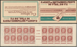 No 517 C1, Carnet De 20t, Avec Barres En Marge Des Timbres Et 6 Points Sur Le 20ème Timbre. - TB - Other & Unclassified