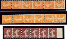 Nos 7 Bande Verticale De Six Dont Raboutage Entre Les 5/6ème Timbres, 8 Bande Verticale De Six, 13 Bande Horizont - Coil Stamps