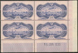 Poste Aérienne. Burelé. No 15, Bloc De Quatre Cd 15 JUIN 1936. - TB. - R - Other & Unclassified