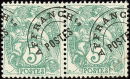Type Blanc. Surcharge à Cheval. No 41 (Maury 52IIAh), Paire Horizontale. - TB - Altri & Non Classificati