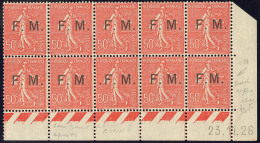 No 6, Bloc De Dix Cd 23.11.26, Aves Les 3 Variétés 6b, 6c Et 6d. - TB - Military Postage Stamps