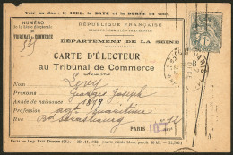 Type Blanc. No 107, Seul Sur Carte D'électeur Au Tribunal De Commerce, Obl Paris Déc 22. - TB - Other & Unclassified