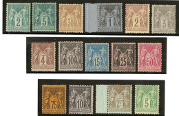 Collection. 1876-1900, Entre Les N°74 Et 106, Cinq Ex **, Très Frais. - TB - 1876-1878 Sage (Type I)