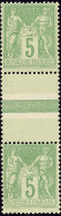 Types II Et III Se Tenant. No 106g, Paire Verticale Interpanneaux. - TB - 1876-1878 Sage (Type I)