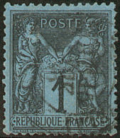 Bleu De Prusse. No 84, Léger Pli Sur Une Dent D'angle Mais Belle Nuance Et TB. - R - 1876-1898 Sage (Type II)