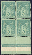 No 75, Vert, Bloc De Quatre Bdf, Un Ex *, Très Frais. - TB - 1876-1898 Sage (Type II)