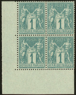 No 61, Vert, Bloc De Quatre Cdf, Très Frais Et Bien Centré. - TB - 1876-1878 Sage (Type I)