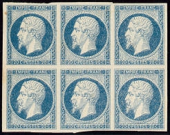 Napoléon III. 20c Bleu, Bloc De Six. - TB - Other & Unclassified