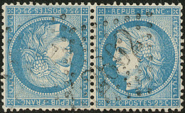 Tête-bêche. No T60, Paire Horizontale Obl Gc, Bon Centrage. - TB. - R - 1871-1875 Ceres