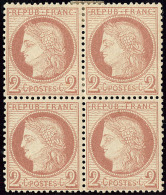 No 51, Rouge Brun, Bloc De Quatre (un Ex **). - TB - 1871-1875 Ceres