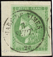 No 42IIg, Obl Cad Gare De Nîmes, Sur Support. - TB - 1870 Bordeaux Printing