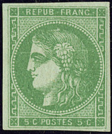 No 42IIg, Vert, Petites Marges Mais Très Frais Et TB - 1870 Bordeaux Printing