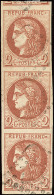 No 40IIf, Bande De Trois Verticale, Un Voisin. - TB - 1870 Bordeaux Printing