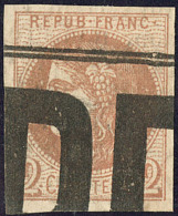 No 40IIf, Marron, Impression Typo, Jolie Pièce. - TB. - R (cote Maury 2009) - 1870 Bordeaux Printing