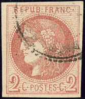 No 40IId, Rouge Brique, Nuance Claire, Obl Cad Perlé. - TB - 1870 Bordeaux Printing