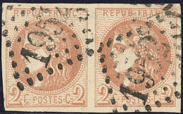 No 40IIa, Paire Horizontale Pos. 1-2, Obl Gc 1952. - TB - 1870 Bordeaux Printing
