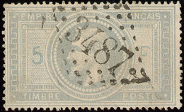 "5" Et "F" En Bleu. No 33c, Obl Gc 3487. - TB. - R - 1863-1870 Napoleon III With Laurels