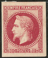 Non Dentelé. No 32c, Rose Carminé, Un Voisin, Superbe. - R - 1863-1870 Napoleon III With Laurels